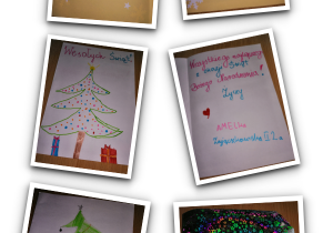 Kartki świąteczne wykonane przez uczniów kl.2a